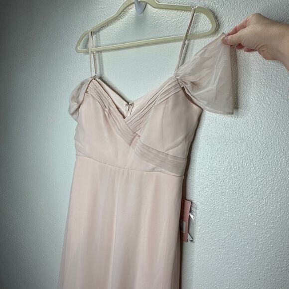 NWT Birdy Grey Pale Blush Spence Chiffon Convertible Maxi Dress M - Picture 7 of 16